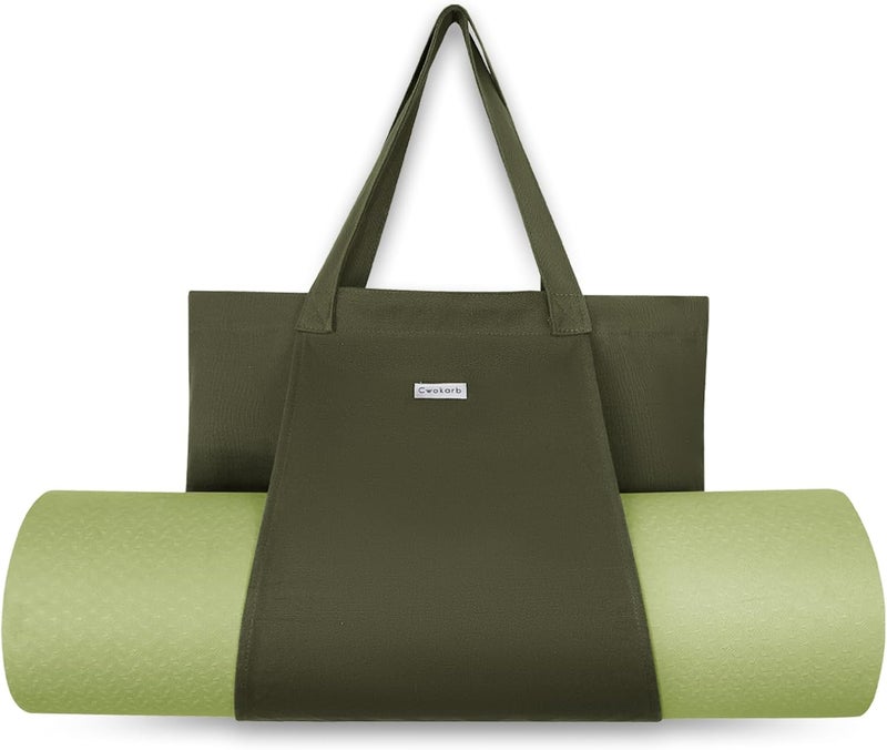 Cwokarb Yoga Bags for Women with Yoga Mats Bags Carrier Carryall Canvas Tote for Pilates Shoulder for Travel Office Beach Workout - Image 1